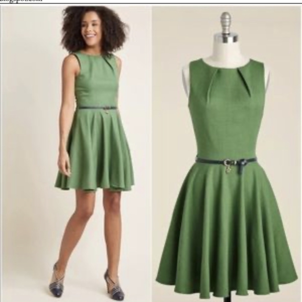 Modcloth Green Luck Be A Lady Dress
